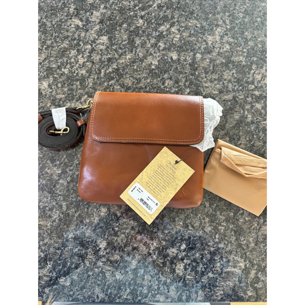 Patricia Nash‎ Balluri Crossbody Bag Tan Leather Heritage Collection P61401 NEW